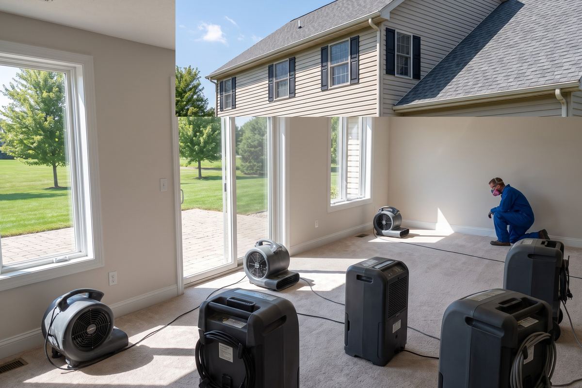 Room dried with air movers in The Heights