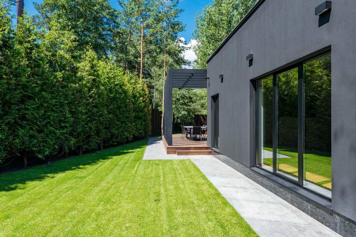 Lawn renovation & side walk in North Hills